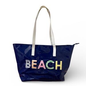 Navy Blue Beach Tote Bag